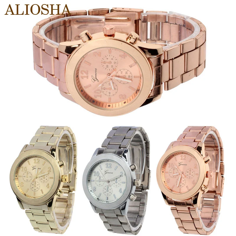 ALIOSHA gold watch Ladies Women Girl Luxury brand Stainless Steel Quartz Wrist Watch Reloj clock relojes mujer cheap dress | Наручные