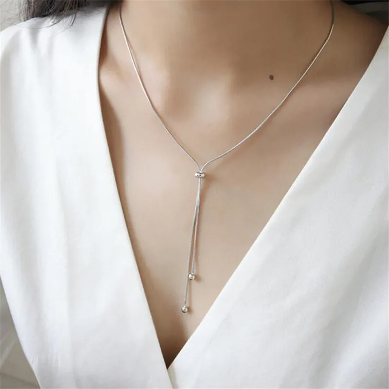 Корейская мода стерлингового серебра 100% S925 ювелирные изделия короткая