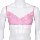 Бюстгальтер мужской кружевной регулируемый, без косточек, с цветочным принтом