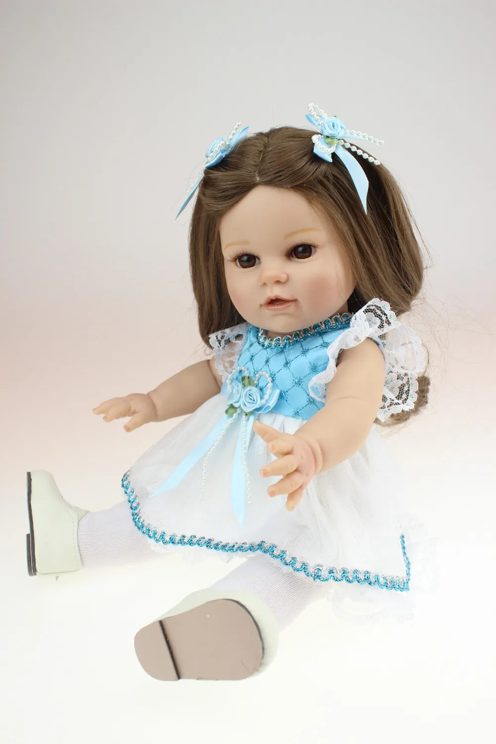 Бесплатная доставка 16 дюймов/40 см Реалистичная кукла ручной работы силикона Reborn
