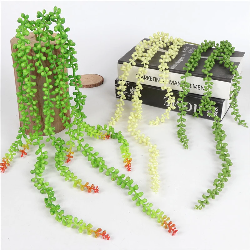 

3 Fork Plastic Artificial Flower String tear of lover Wall Hanging Plant Succulents Garden Wreath for Home Wedding Decor 75cm