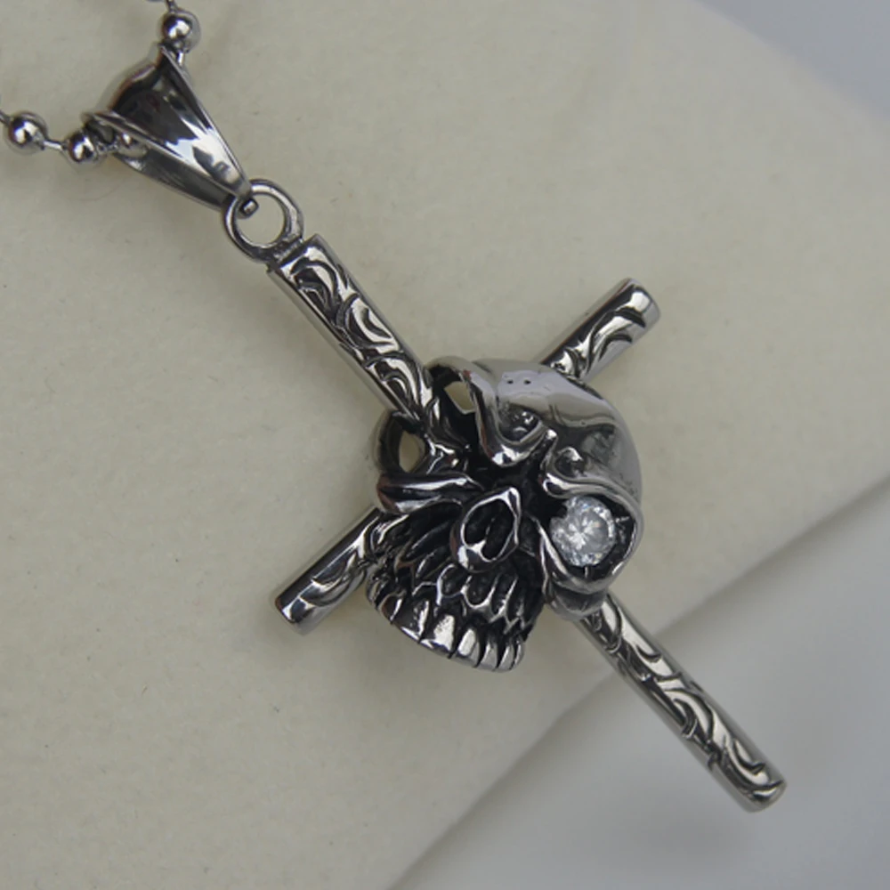 Крутые ожерелья и подвески из нержавеющей стали 316L с подвижным черепом