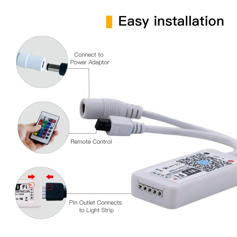 Wi-Fi RGBW/RGB-контроллер для Светодиодный светильник лент DC5-28V с 24 клавишами