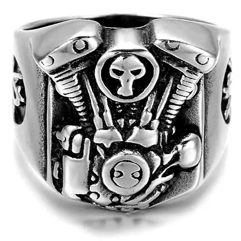 Нержавеющая сталь череп кольцо в тюрьме Титан панк готический палец черные кости