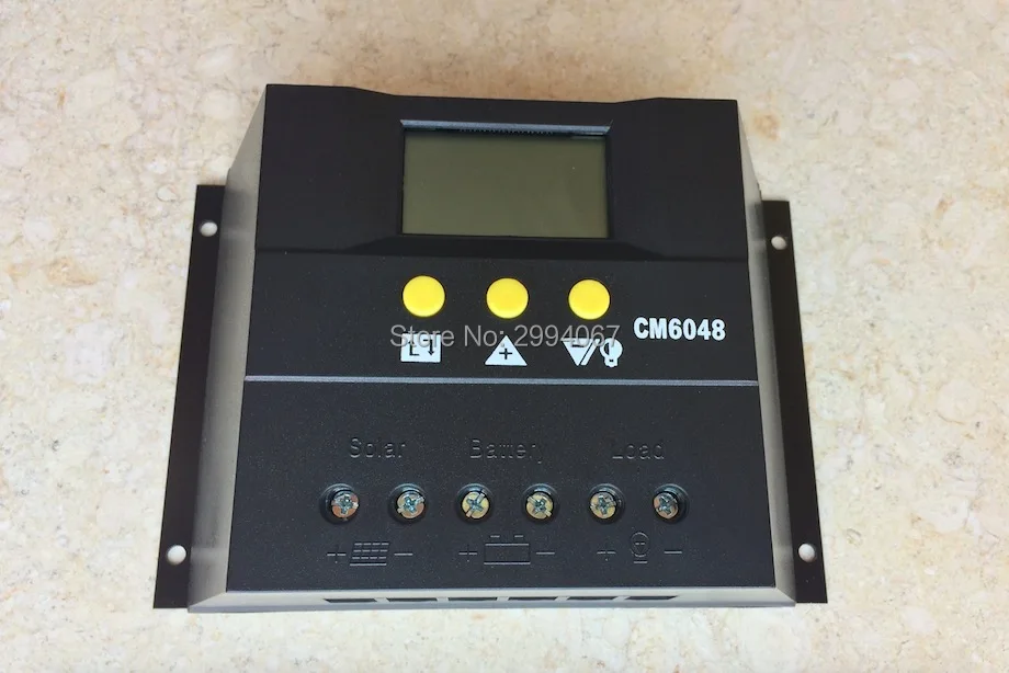 12V 24V автоматическая работа 60A LCD Интеллектуальный Солнечный PV Контроллер заряда