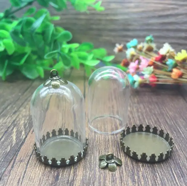 100 компл./лот форма трубки 30*20 мм стеклянный глобус бронзового цвета маленькая