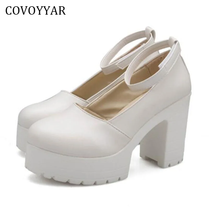 Женские туфли на платформе черные/белые лодочки толстом каблуке с ремешком