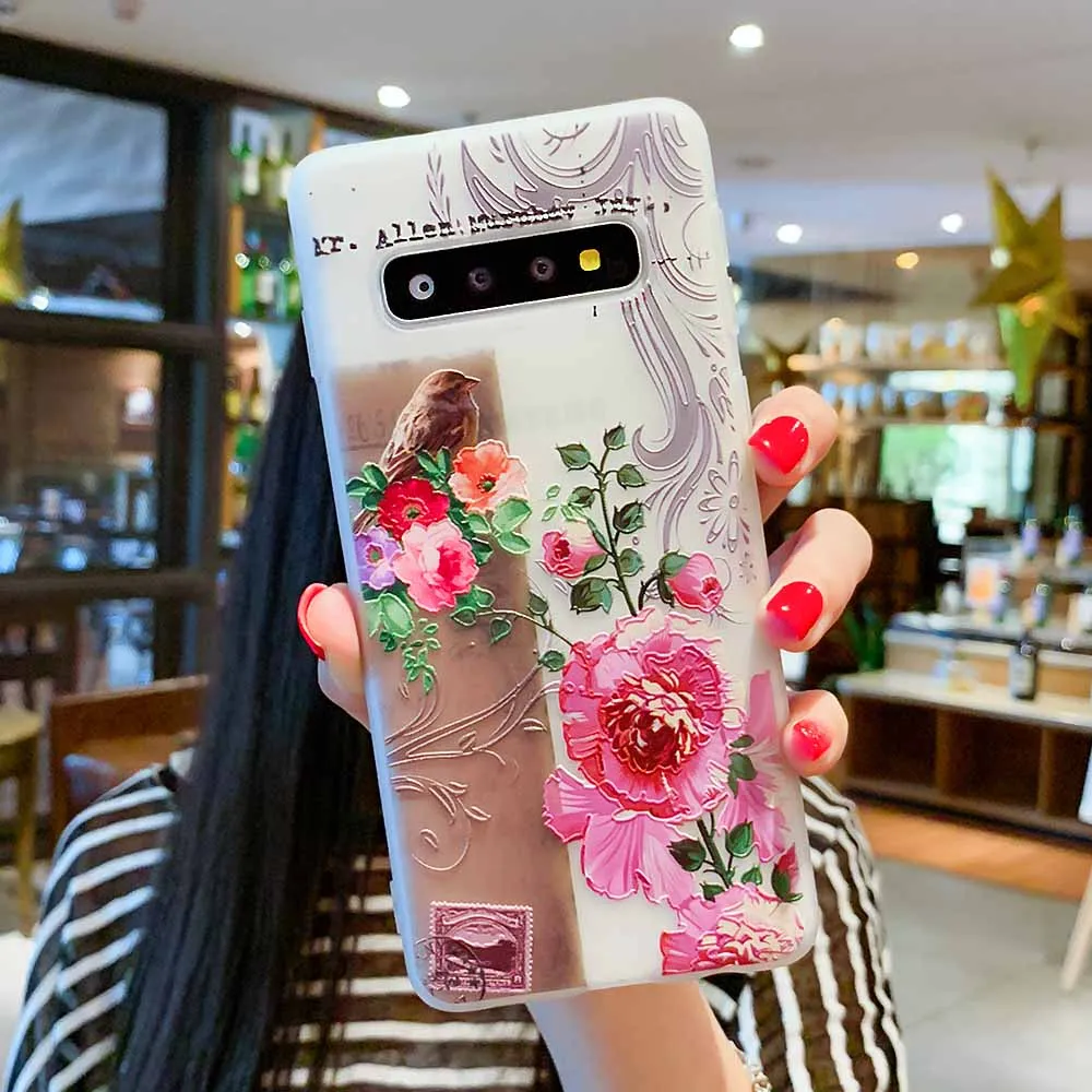 Case For Samsung Galaxy S10 A5 2017 A8 A6 Plus J4 J6 2018 J3 J5 J7 A3 A7 2016 S8 S7 Edge S9 Note 9 Flower Silicone Cases |