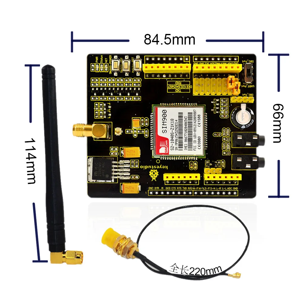 Keyestudio SIM900 GSM модуль GPRS щиты для Arduino UNO и Mega/Леонардо беспроводной с расширением