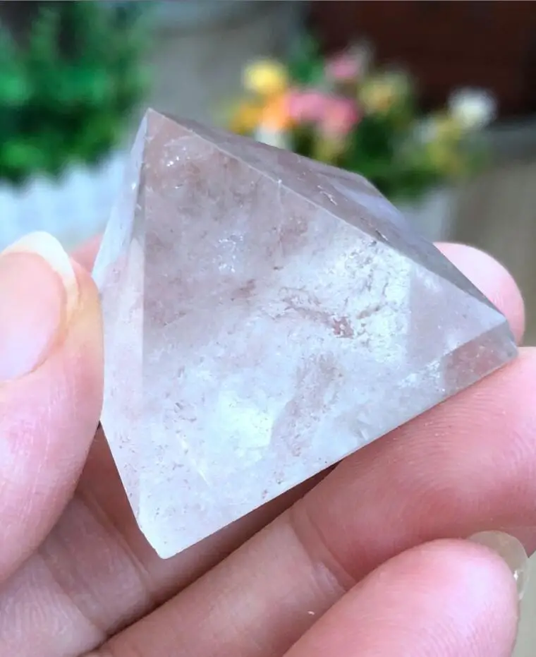 

5omm natural white crystal quartz pyramid restoration