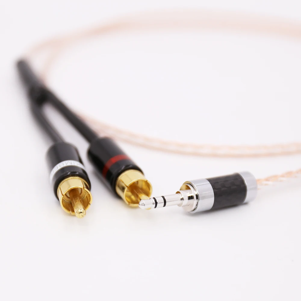 Hi End OFC hifi аудио кабель с медным и серебряным покрытием 2 rca до 3 5 мм 1 к видео