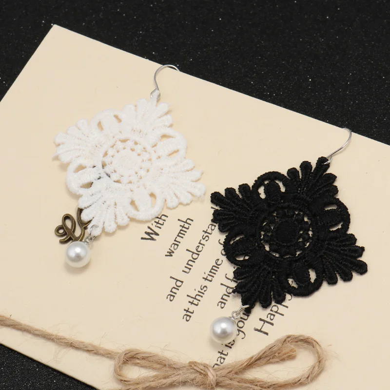 Seblasy винтажные открытые белые черные сексуальные кружевные длинные висячие