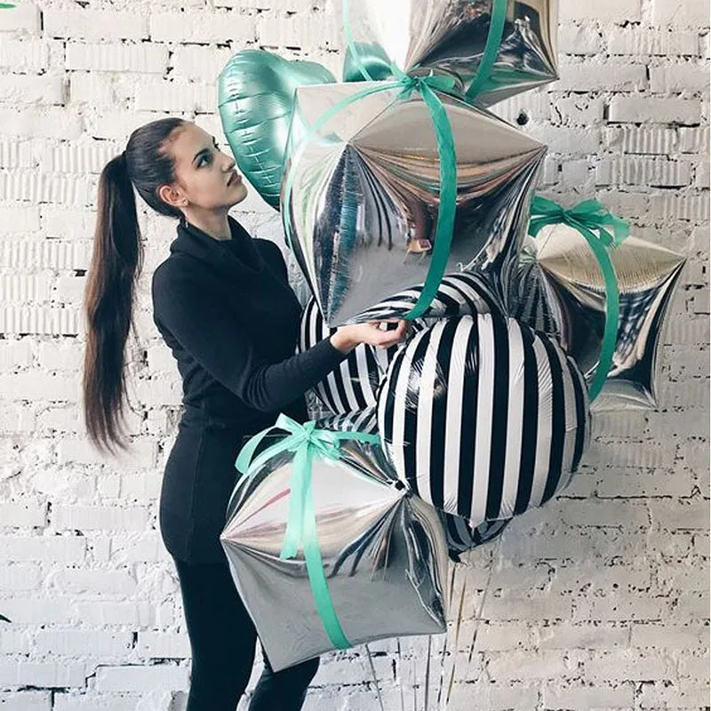 

24inch 3D Diamond Cube Foil Balloons Birtday Party Droopback Helium Foil Square Balloon Wedding Decorations Party Supplies