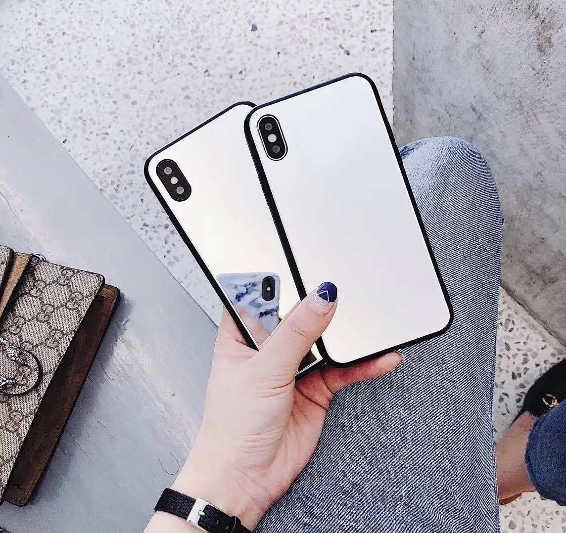 App iphone 8 case phone glass clear view smart mirror cases iPhone xr makeup 7 plus luxury |