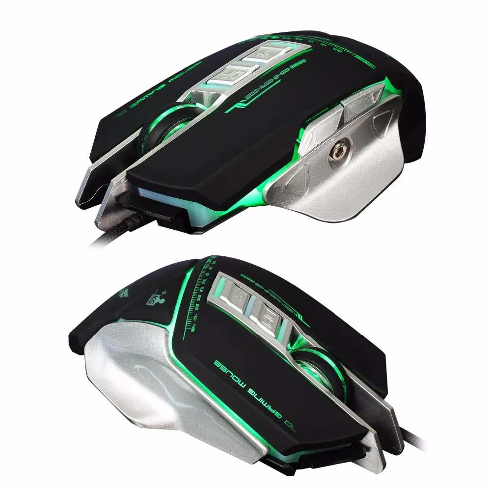 Проводная игровая мышь оптическая мышь с RGB светодиодный светильник 3200 dpi Регулируемый Вес мыши для ноутбука компьютера геймера мыши