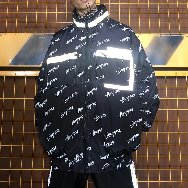 Хип хоп Уличный угол хип уличные танцы пальто мужской Тренч 3м светоотражающий