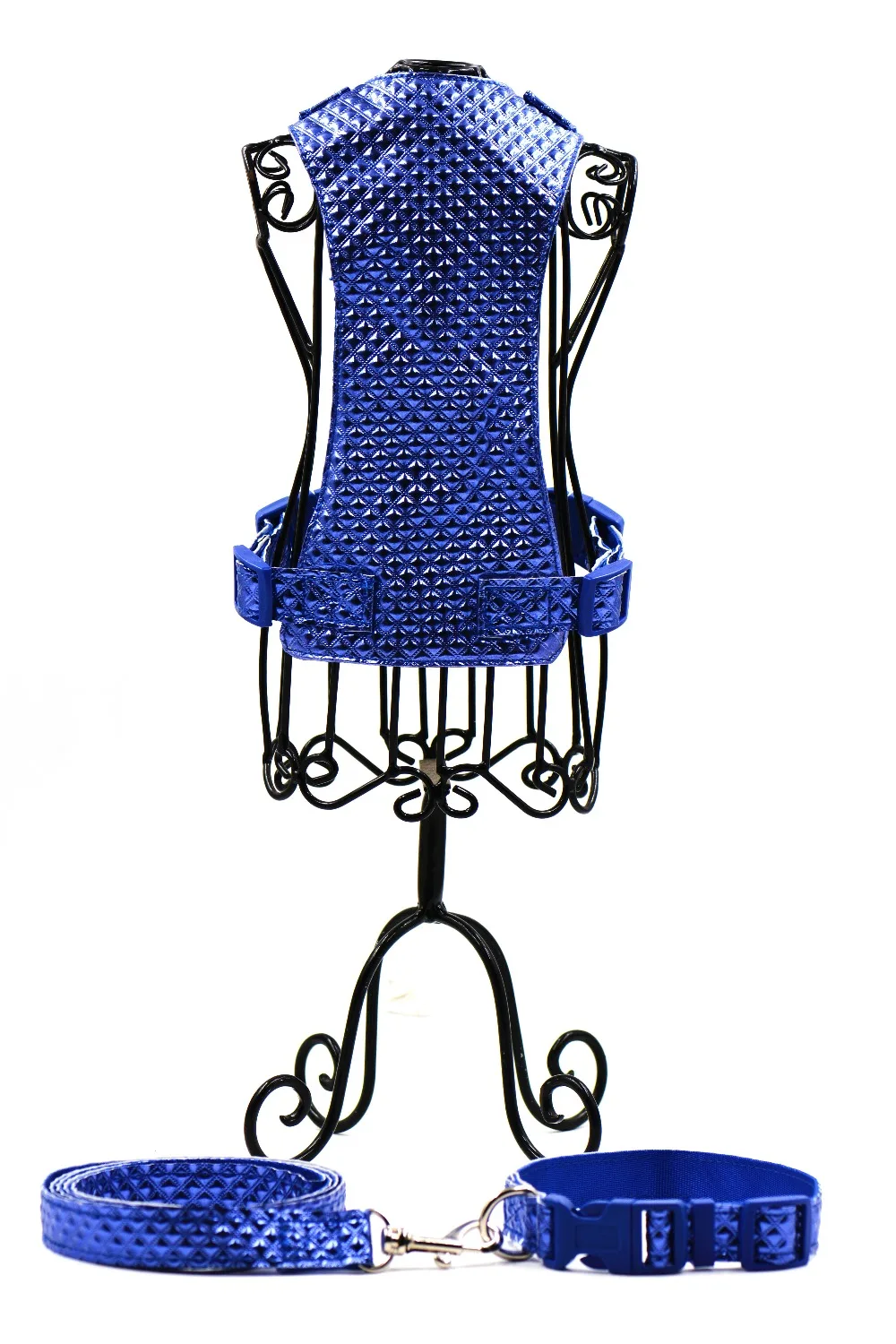 Новинка шикарная Подвеска для собаки ошейник + поводок черный синий S L кожаный