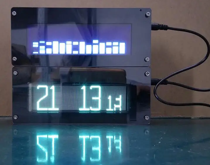 Индикатор спектра музыки VFD FFT дисплей часов vfd измеритель УФ экран аудиосигнал AUX