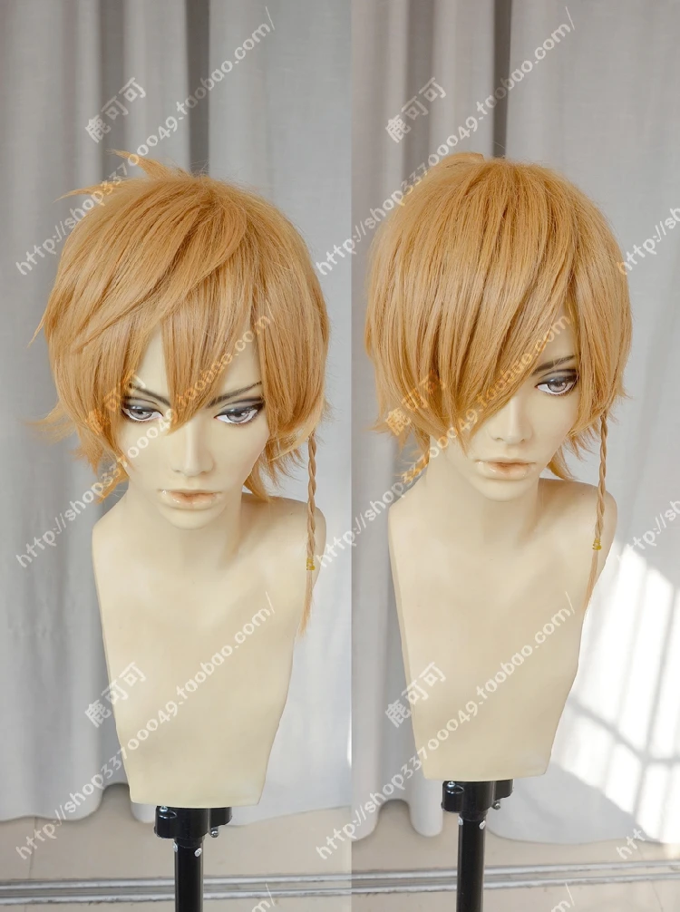 Аниме танец с Devils Urie Sogami косплей парик короткий золотой коричневый термостойкие