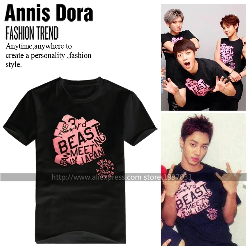 KPOP B2ST BEAST the 3rd fan meeting in japan Doo Joon Hyun Seung Jun Hyung Yo Seop Dong Woon стильная футболка с короткими
