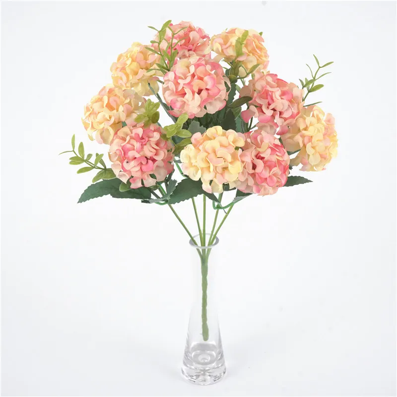 10 головок искусственный цветок Гортензия Букет Шелковый поддельный для дома