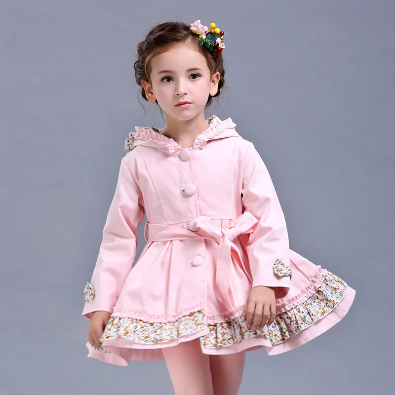 Ветровка для девочек весна осень Детское пальто с длинным рукавом модная длинная