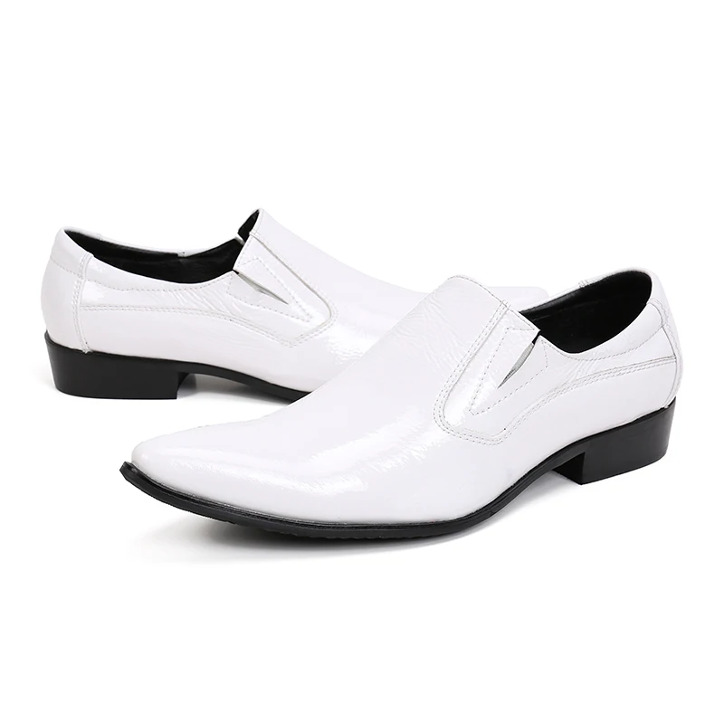 Мужские свадебные туфли-оксфорды с острым носком белые/синие кожаные туфли без