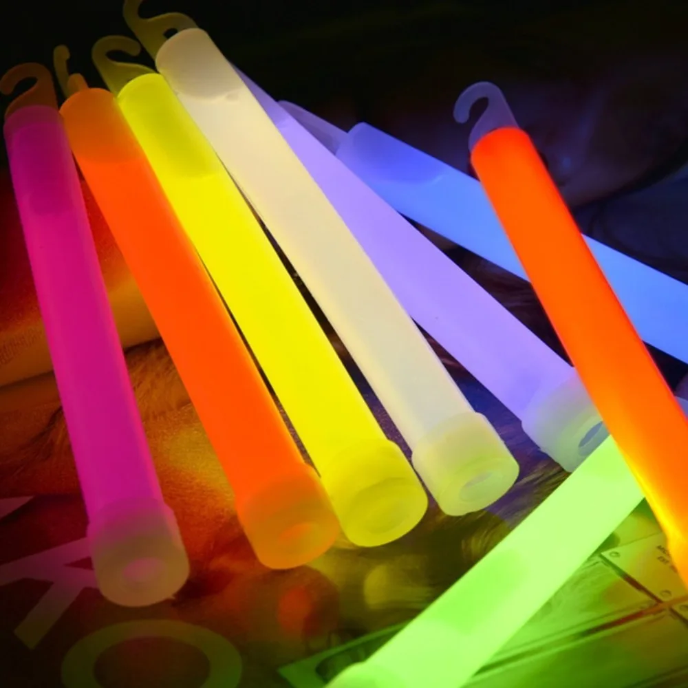 6-Inch Light Sticks LED Plastic Wands Rally Rave Cheer Batons Party Flashing Glow Stick With Hook For Camping Sale | Дом и сад