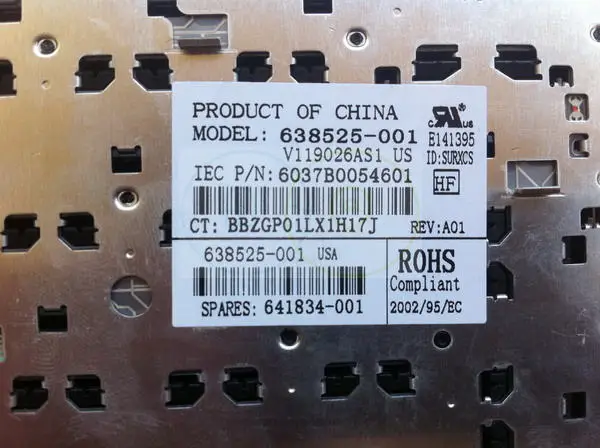 Новая Оригинальная клавиатура для HP ProBook 6470b 6475b US с рамкой без указания ручки