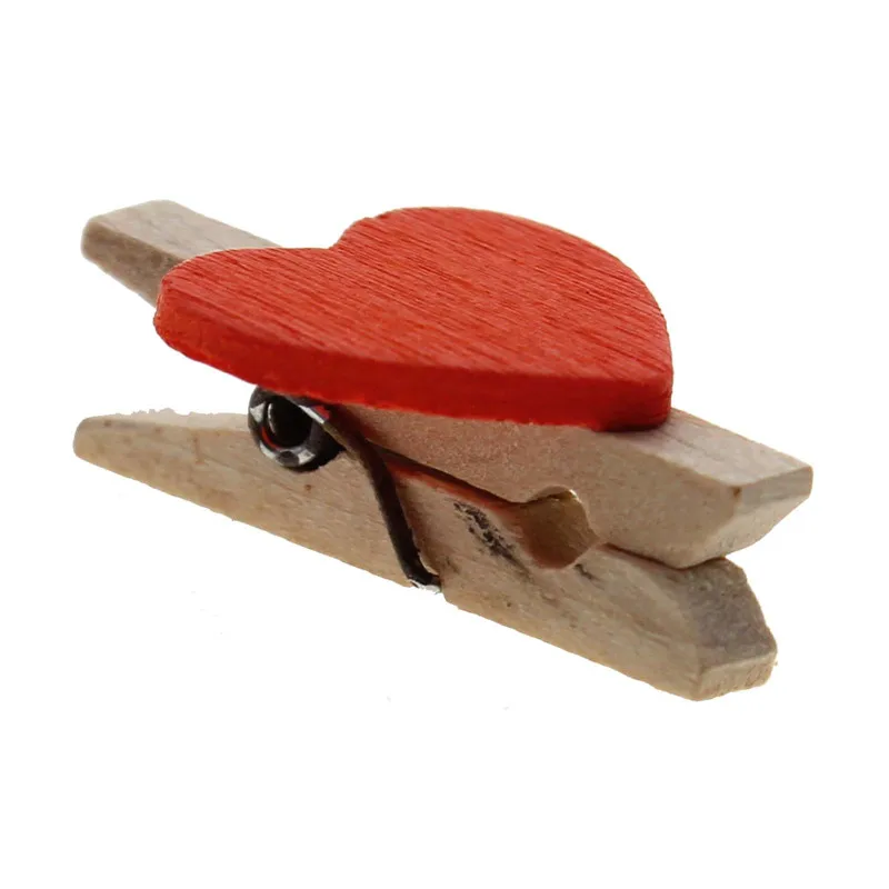 50 шт. милые деревянные декоративные сердца мини клип прищепки скрепки для бумаги