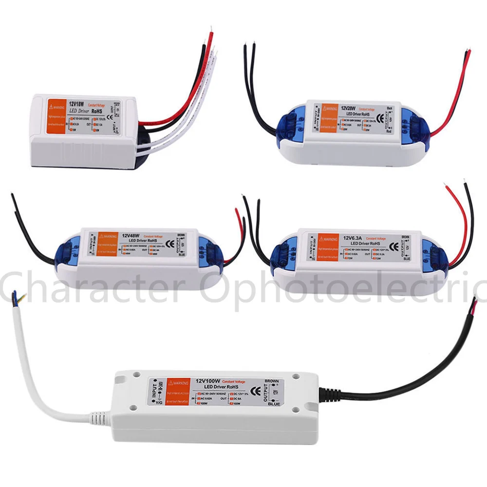

LED Lighting Transformers DC12V 18W 36W 72W 100W High Quality Safe Driver For LED Strip Power Supply