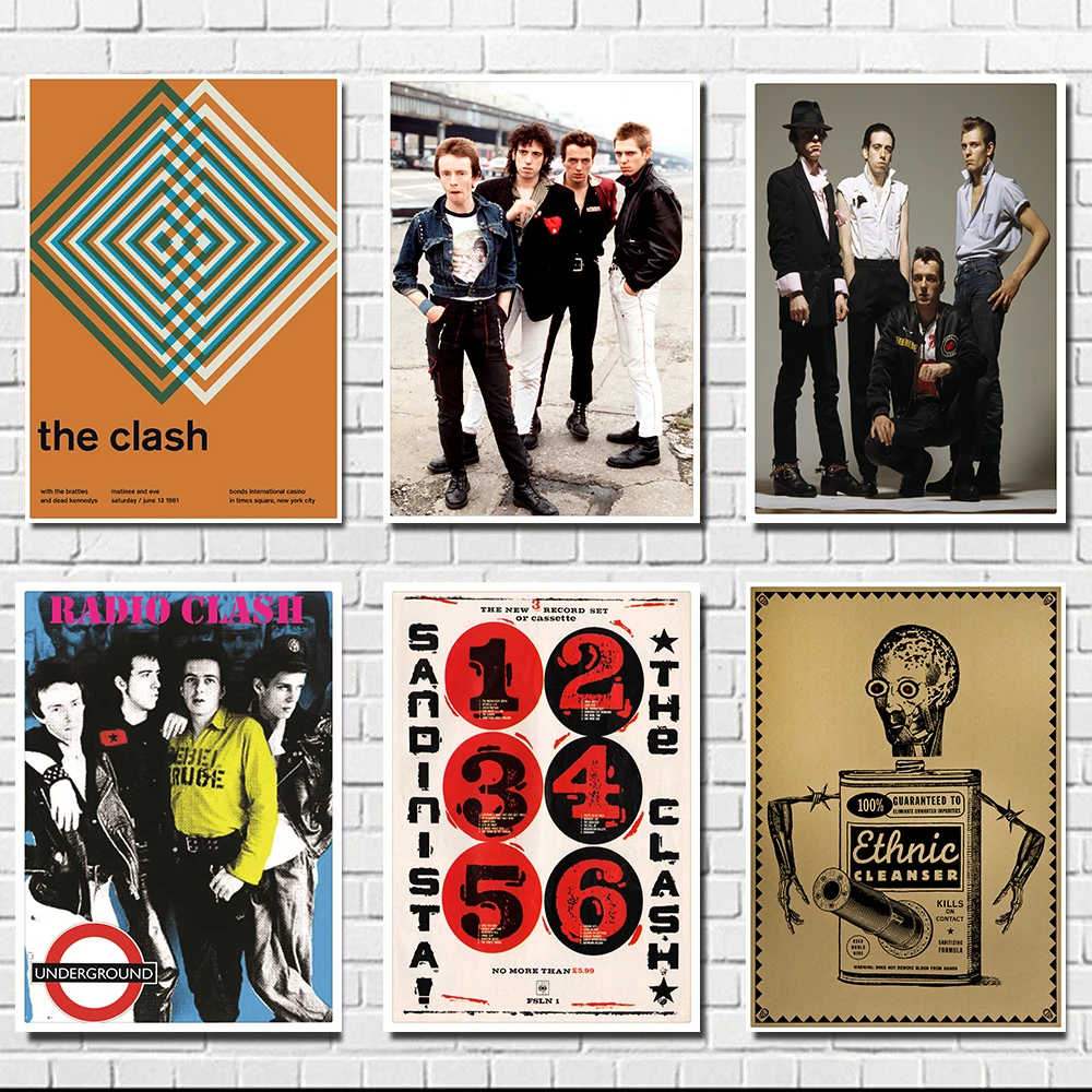 Полосатый постер из белой крафт бумаги с изображением лондонских звонков Рок