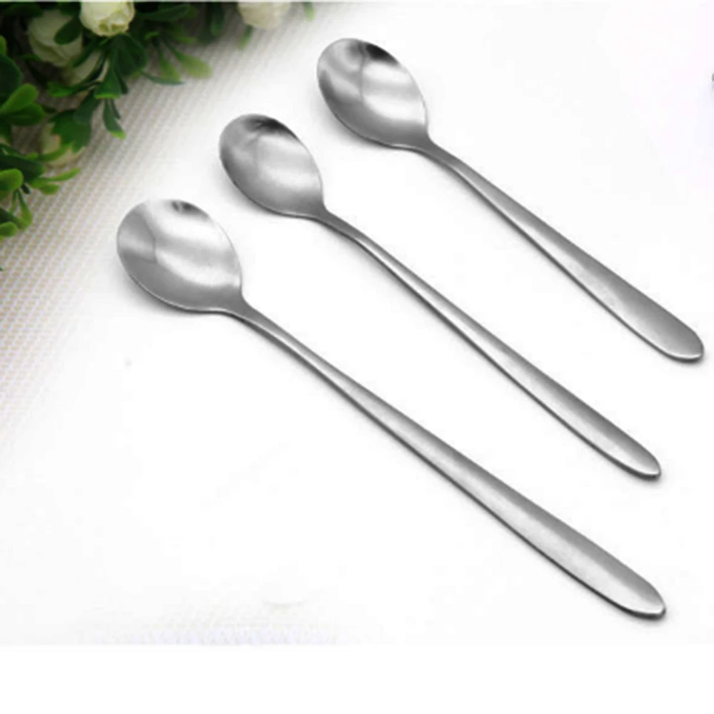 Ложка из нержавеющей стали для кофе латте мороженого чая длинной ручкой легкая