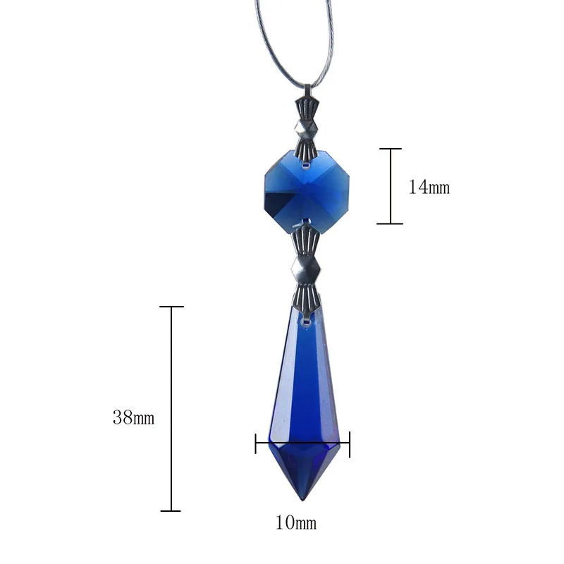 10 шт. люстра с синими кристаллами подвесная призмы детали серебристой