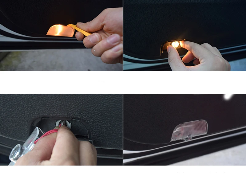 2X без сверления светодиодный Предупреждение светильник для автомобильной двери