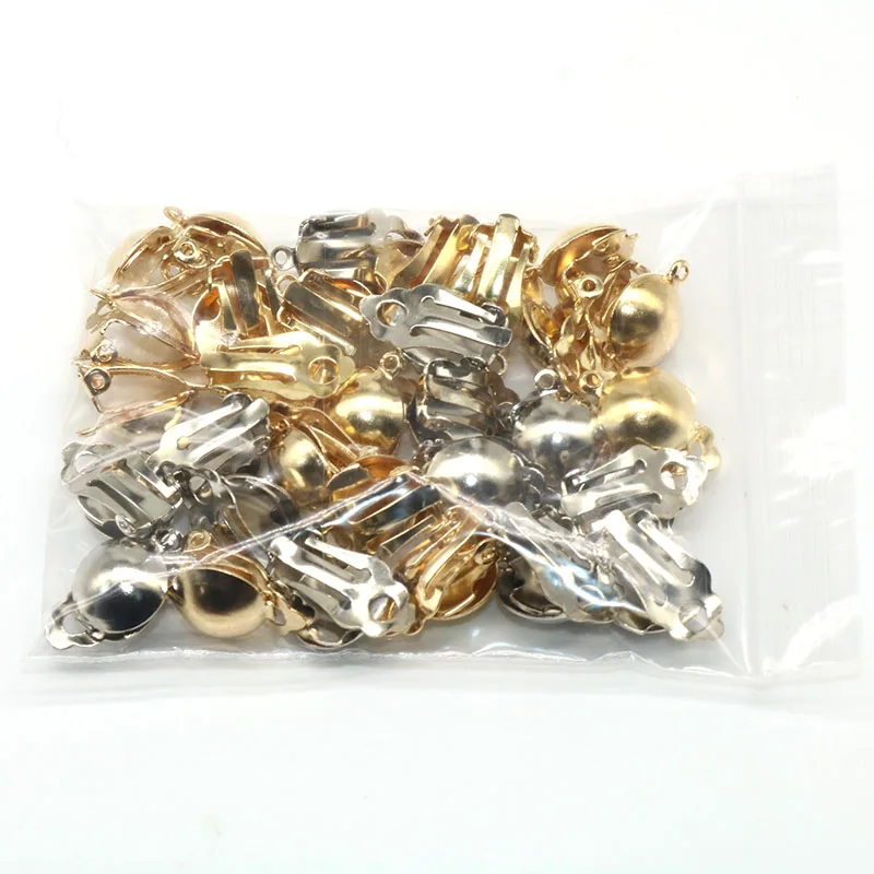 Зажимы для сережек сделай сам плоские зажимы серебряного цвета изготовления