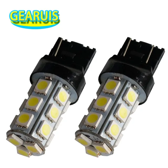 100 шт. диод T20 7440 5050 7443 W21W WY21W 18 SMD СВЕТОДИОДНЫЙ автомобильная лампа указателя поворота Красный Стоп светильник