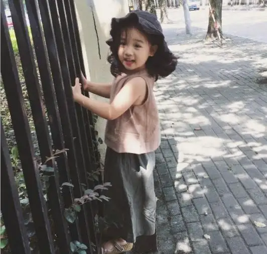 Детский костюм из двух предметов комплект для девочек хлопковый жилет +