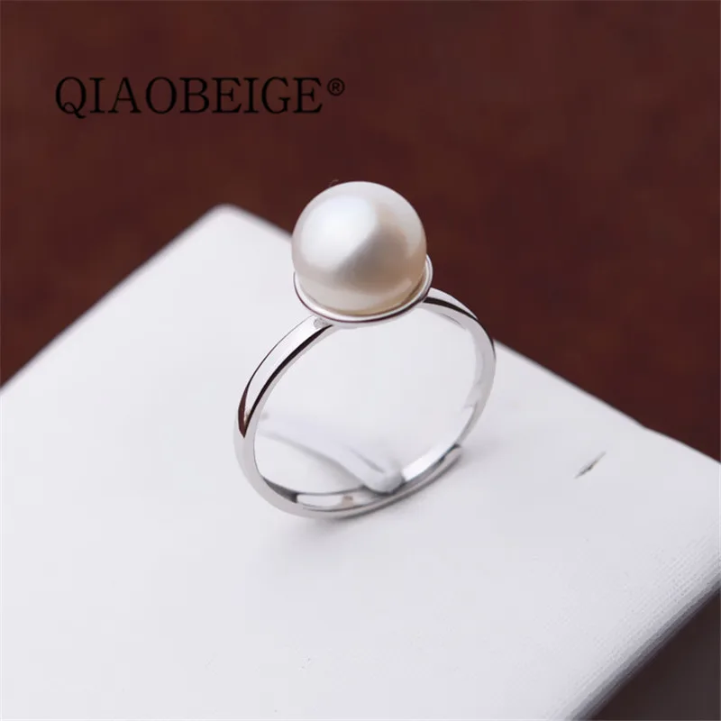 Женское серебряное кольцо QIAOBEIGE из серебра 925 пробы с пресноводным жемчугом