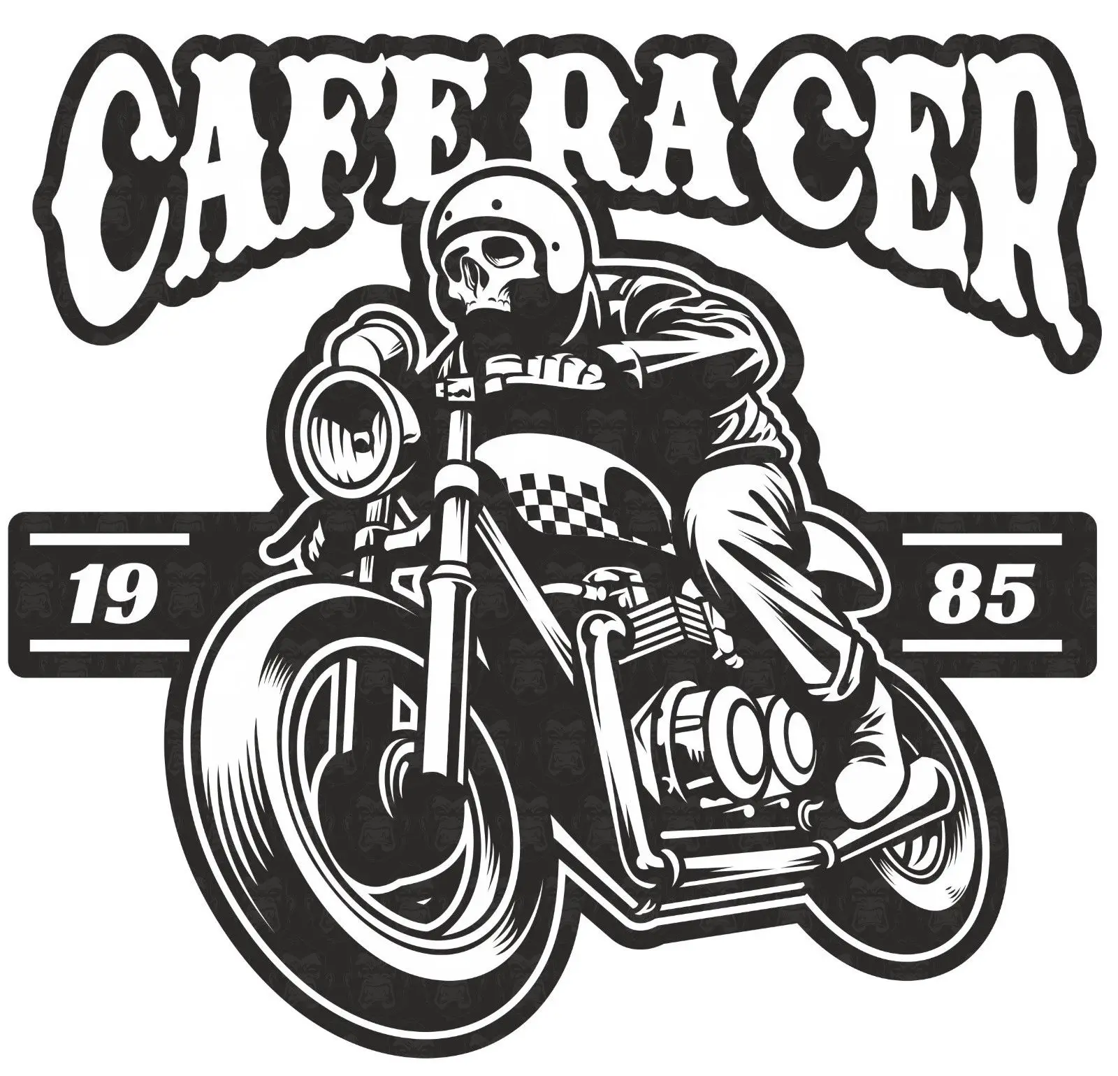 

Cafe Racer Bobber USA Oldschool Aufkleber Vintage Retro Sticker Skull British