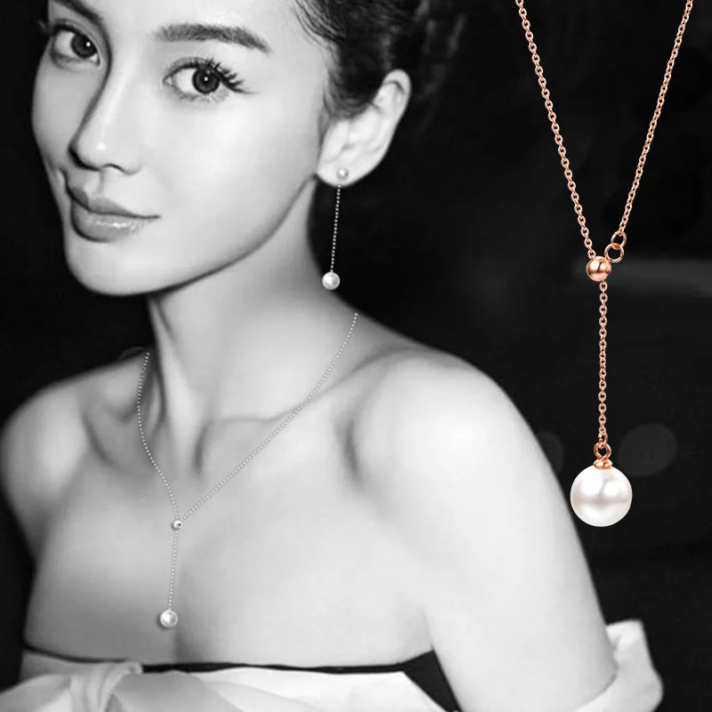 Женская подвеска с жемчугом YUN RUO Элегантная из нержавеющей стали 316L цвета