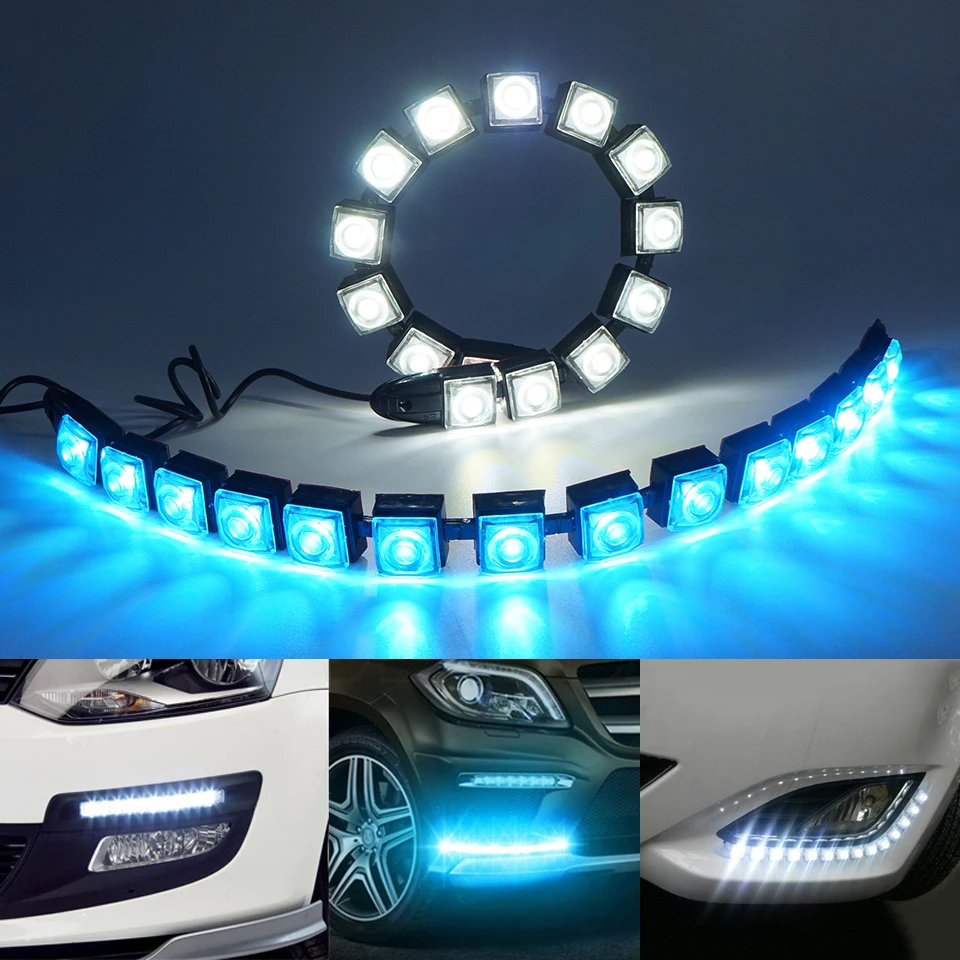 2 шт./лот Гибкая Водонепроницаемая Автомобильная дневная ходовая лампа 6-20