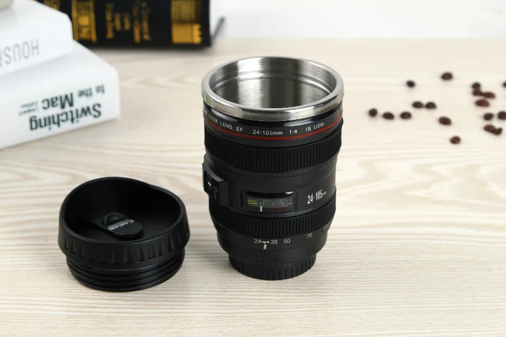 Black 5thG EF24-105 Creative simulation Caniam Coffee water camera ZOOM lens mug cup bottle keep warm gift free ship 016-042C | Дом и сад