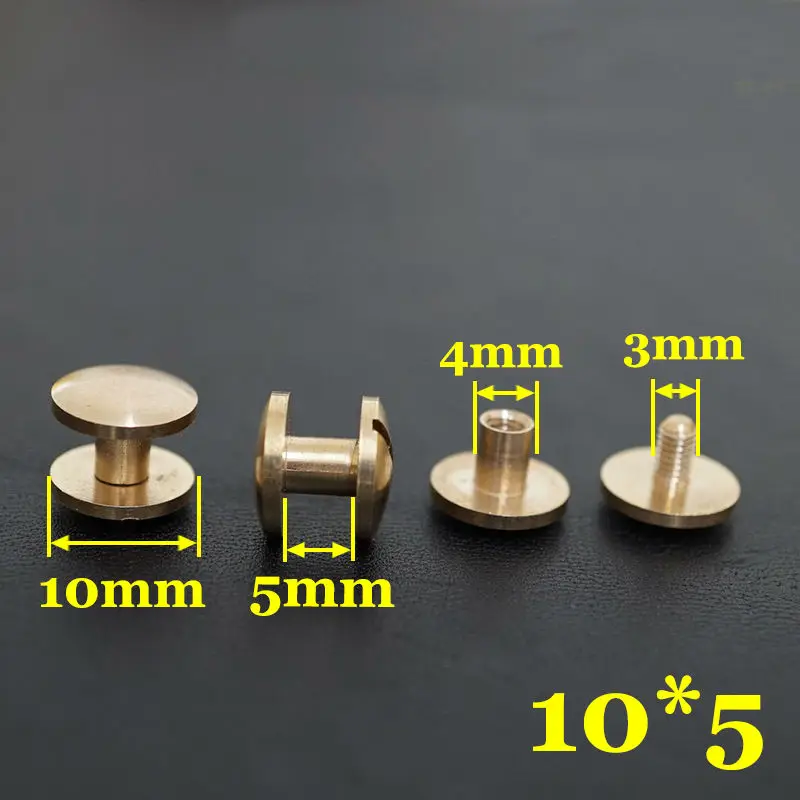 50 шт Q2 10x5 Твердый латунный ремень винт Chicago кожевенное ремесло|belt screw|screw chicagoscrew belt
