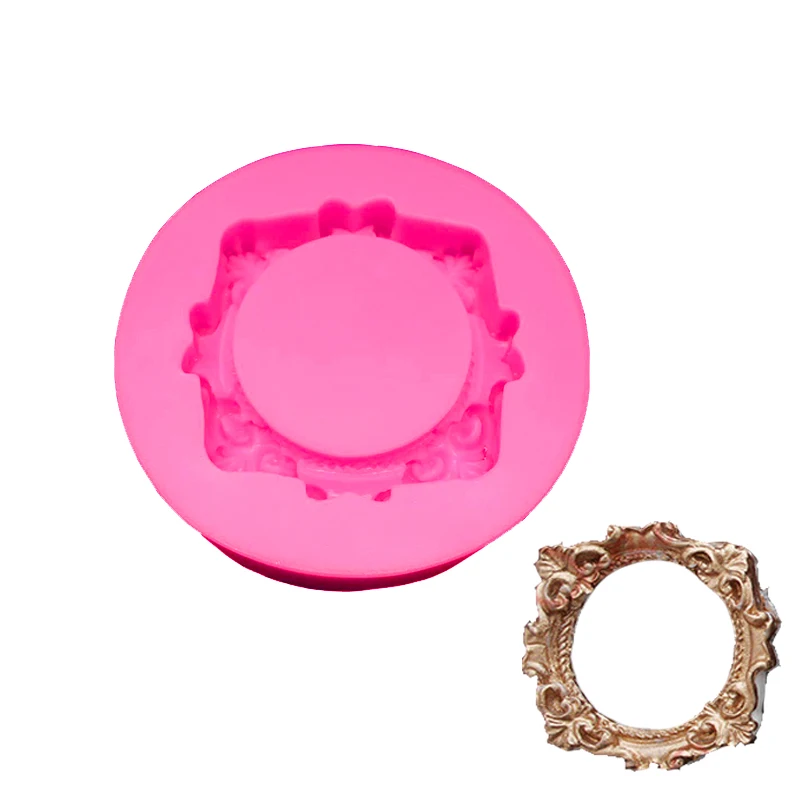3D прямоугольная зеркальная рамка форма торта силиконовый узор помадка для