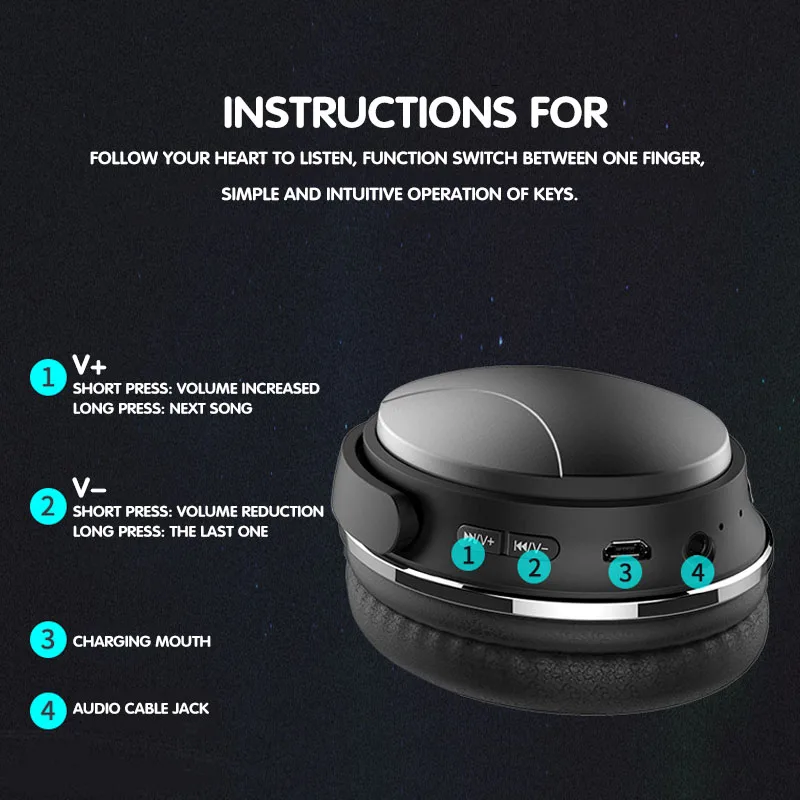 FDBRO стерео наушники Bluetooth пассивный Шум шумоподавления Беспроводной геймера складные наушники гарнитура с микрофоном, спортивные музыкальные наушники
