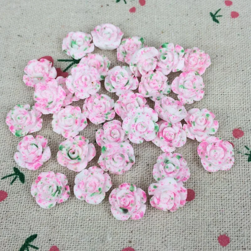 Новый дизайн 100 шт. плоская задняя часть кабошон из смолы с цветком каваи сделай