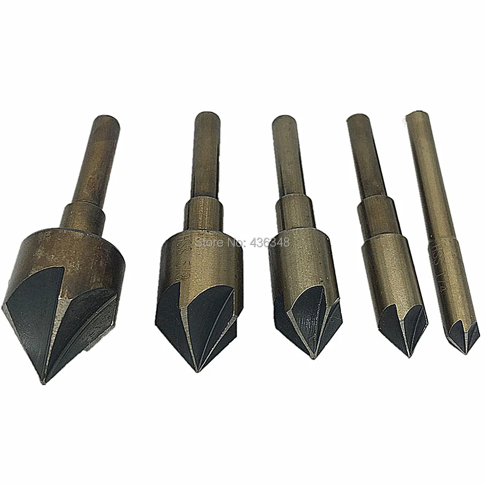 5 шт. промышленных зенковки Бурильные долото фаски sae Drill 1/4 &quot3/8&quot 1/2 &quot5/8&quot 3/4