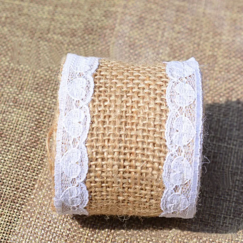 2 шт. льняной рулон кружевное украшение лентами ленты винтажный деревенский