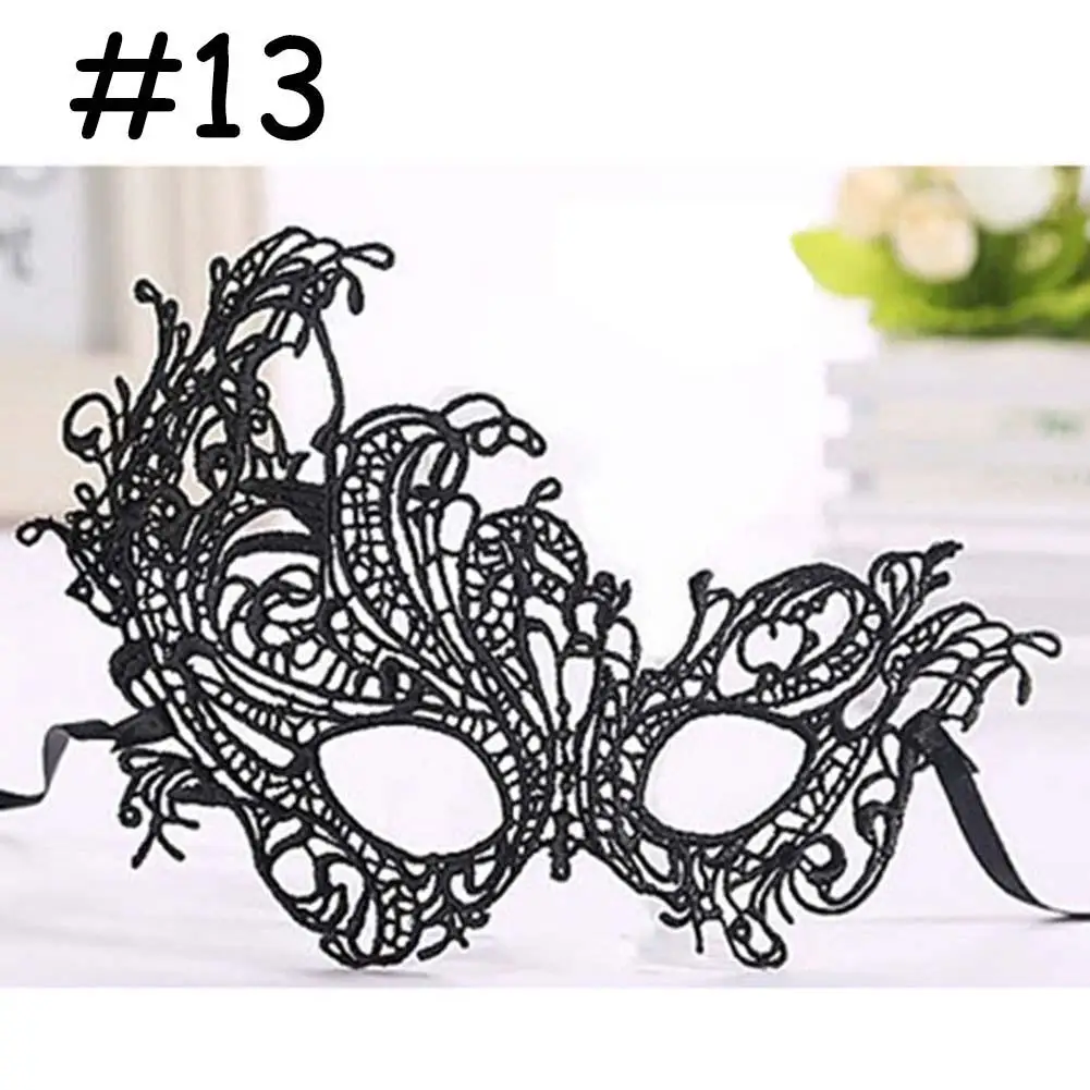 Модная кружевная маска для Хэллоуина маскарадный костюм вечеринки #13 черная